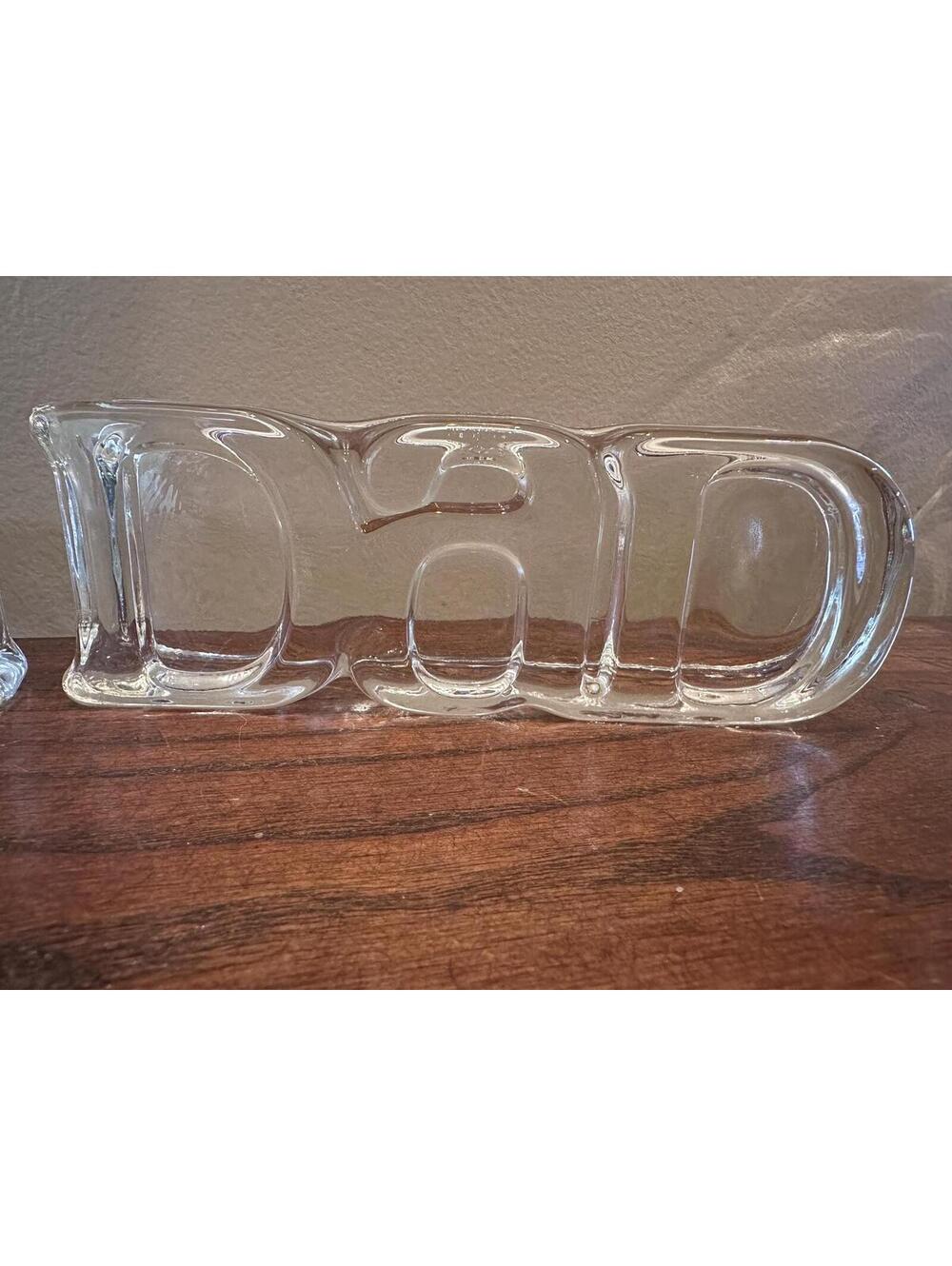 Vintage Avon Frostoria 1982 Glass DAD Paperweight Father's Day Gift